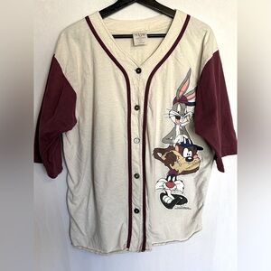 Vintage 90’s Warner Brothers Looney Tunes Baseball Shirt Large
